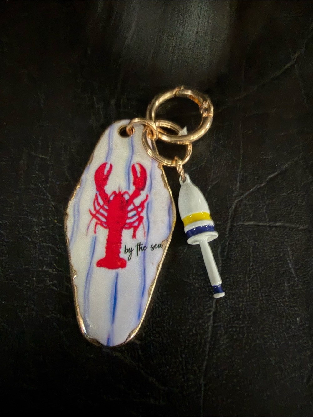 By The Sea Red Lobster Keychain Charm